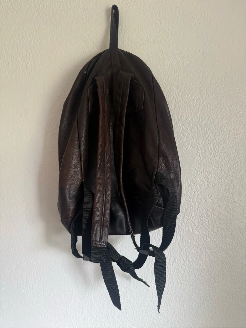 Vintage Leather Backpack Dark Brown Supple Medium Size Georgetown Leather Design